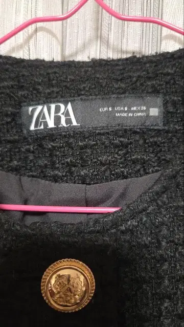 ZARA 트위드 자켓 블랙