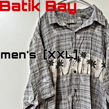 FV-2 Batik Bay 알로하 셔츠 XXL 그레이 계열 체크