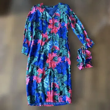 HISASHI HOSONO 꽃무늬 긴팔 원피스