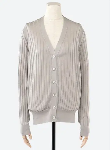 미사용 3 사이즈 슬로우 컬러 별주 18G 실크 와이드 리브 V 가디건