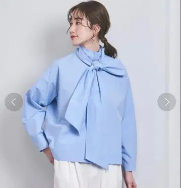 유나이티드 애로우즈 C 빅 리본 보타이 블라우스