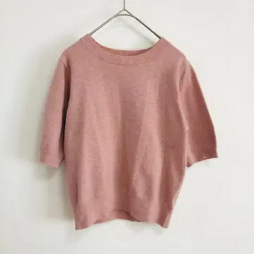 DISCOAT 숏 니트 사이즈 F 더스티 핑크 심플