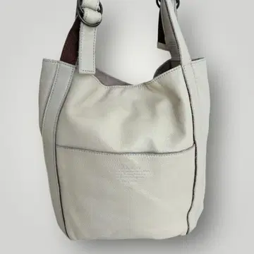 다코타 토트백 아이보리 가죽 심플 라폴