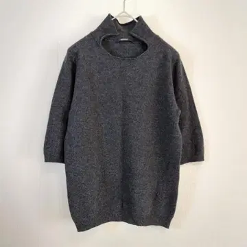 캐시미어 블렌드 MACPHEE 컷 넥 니트 S 차콜