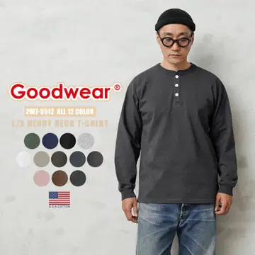 Goodwear USA 코튼 L/S 헨리넥 T셔츠