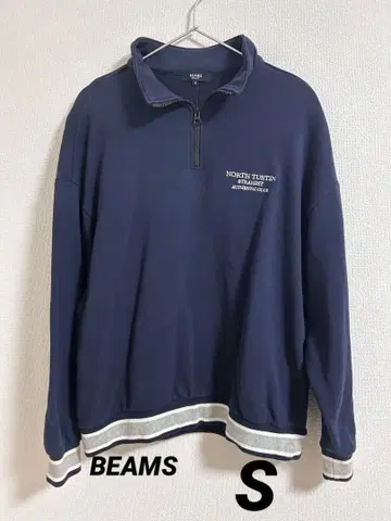 BEAMS 네이비 하프 지퍼 트레이닝복 S