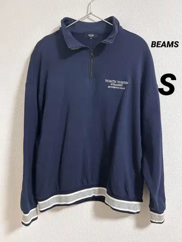 BEAMS 네이비 하프 지퍼 트레이닝복 S