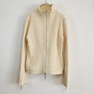 DA TRUSSARDI 블루종 40 아이보리 리브 집업