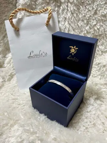 Laul'e 실버 뱅글 기프트 박스 포함 하와이안 주얼리