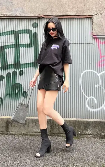 mirror9 미러나인 오픈토 숏부츠 S 사이즈 블랙