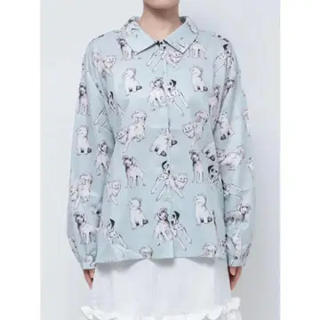 merry jenny dog&cat 셔츠 애니멀 무늬 긴팔 셔츠