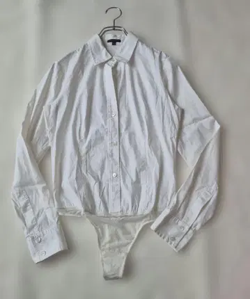 띠어리 바디수트 셔츠 화이트 여성용 4 긴팔 스트레치