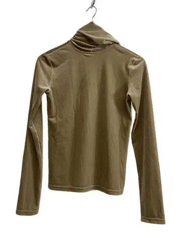 SIMONE WILD 베이지 벨로아 터틀넥 긴팔