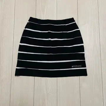 아르키비오 스트라이프 스커트 블랙 화이트