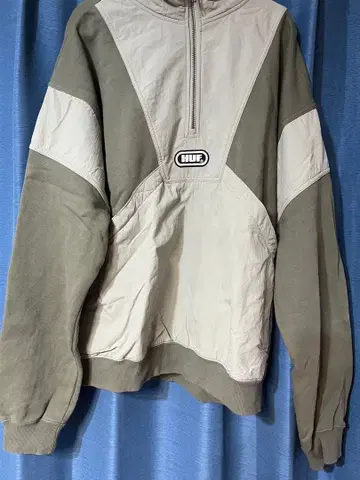HUF 하프 지퍼 트레이닝복 M 그레이/베이지