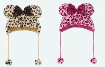 디즈니 팬캡 레오파드 무늬 핑크 금