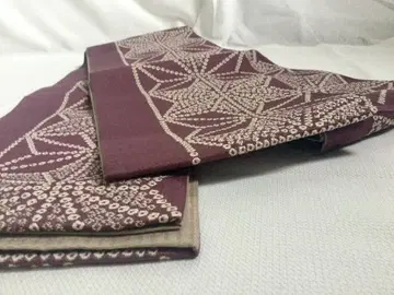 레트로 반팔 오비/연보라 x 베이지 리버서블/아사노하 문양/거의 새상품급