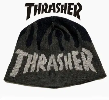 THRASHER/트레셔 그레이 계열 로고 비니