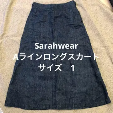 새상품급 Sarahwear 데님 컬러 린넨 A라인 롱 스커트 사이즈 1