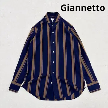 새상품급 지아네트 이탈리아제 호리즌탈 칼라 스트라이프 코튼 셔츠