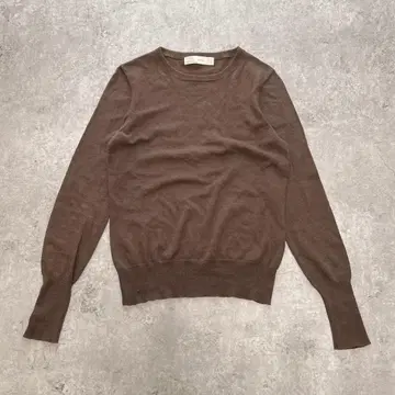 s2939 자라 크루넥 니트 스웨터 긴팔 무지 브라운 M 심플