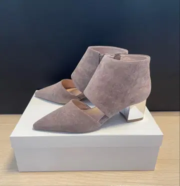 베이지 스웨이드 스틸레토 부티 미사용 새상품