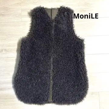 모니레 MoniLE 브라운 리버서블 베스트 인조 모피 베스트