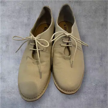 KISSO 베이지 가죽 레이스업 슈즈 로퍼 36 (23cm)