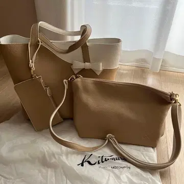 키타무라 kitamura 토트&숄더&파우치 백 3세트