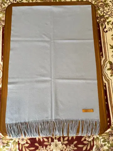 대형 캐시미어 라이트 블루 숄