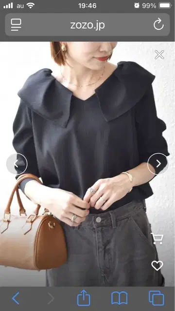 쉽스에니 러프 새틴 프릴 칼라 롱 슬리브 블라우스