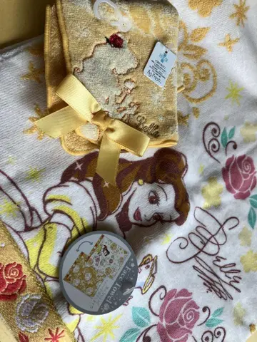 벨 미녀와 야수 페이스 타월 타월 손수건 디즈니 프린세스