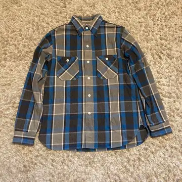 WAREHOUSE 체크 무늬 플란넬 셔츠 L 사이즈