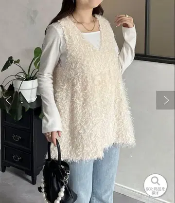 팝콘 라메 샤기 V넥 페플럼 베스트