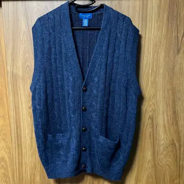 타운크래프트 케이블 니트 베스트 네이비 XL