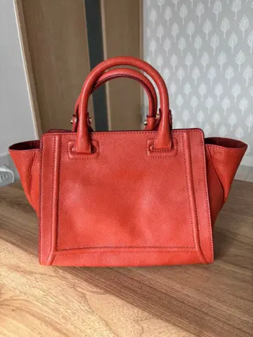 SAZABY 코랄 오렌지 핸드백 숄더 스트랩 포함