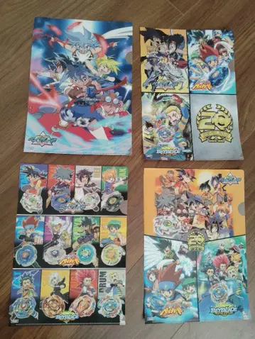 베이블레이드 버스트 20주년 기념 클리어 파일 4장 세트