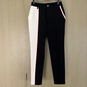 DECEMBERMAY 슬림핏 팬츠 블랙 화이트 빨간색