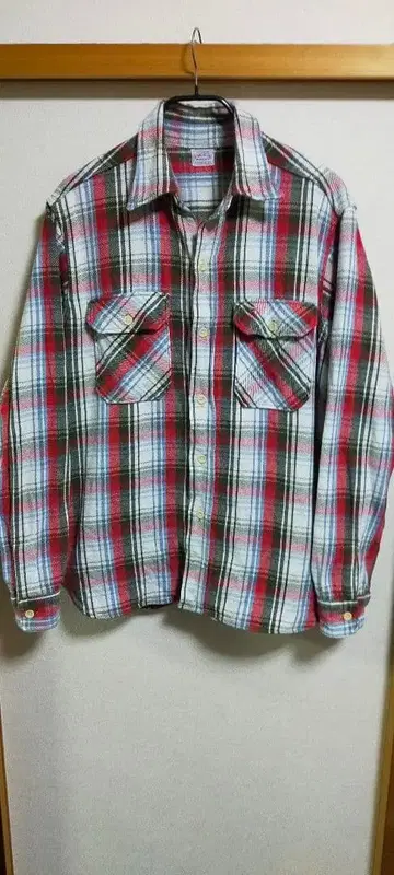 WAREHOUSE 플란넬 셔츠 사이즈 17 화이트 베이스