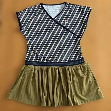 FILA 기하학 패턴 랩 스타일 원피스 L size