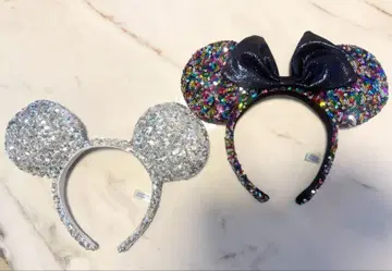 디즈니 머리띠 실버와 멀티컬러 2개 세트