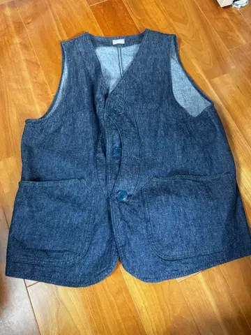 TCB JEANS 다크 블루 데님 베스트