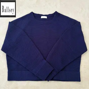 볼지 니트 스웨터 상의 네이비 사이즈 40 L