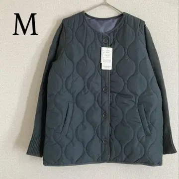 퀼팅 다운 솜 긴팔 아우터 M 모스그린 소매 니트 상의