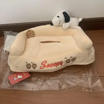 스누피 쿠키 포함 소파형 쿠션 티슈 케이스