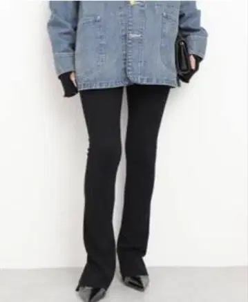 rib 레깅스 컬러 블랙