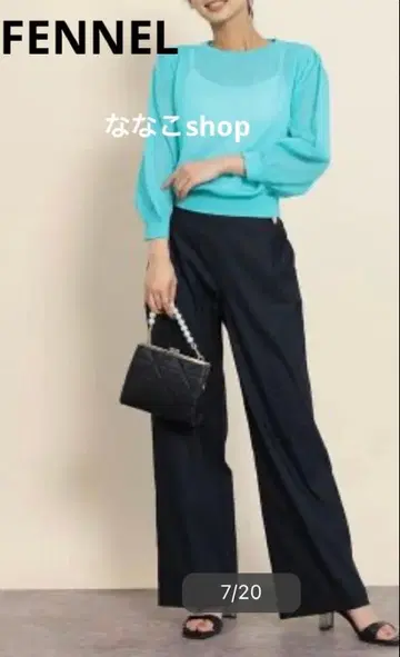 택 포함 새상품 16900엔 FENNEL 도트 시어 탑