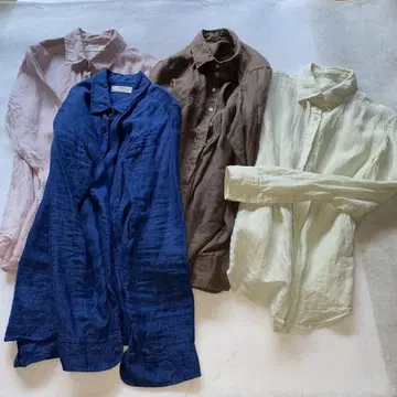 MUJI 무인 유니클로 UNIQLO 린넨 긴팔 셔츠 3장 + 덤 1장