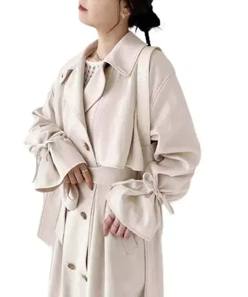 소매 리본 트렌치코트