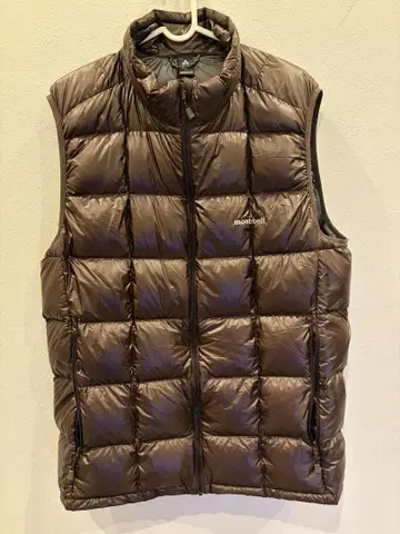 몽벨 다운 베스트 XL 브라운 파우치 포함